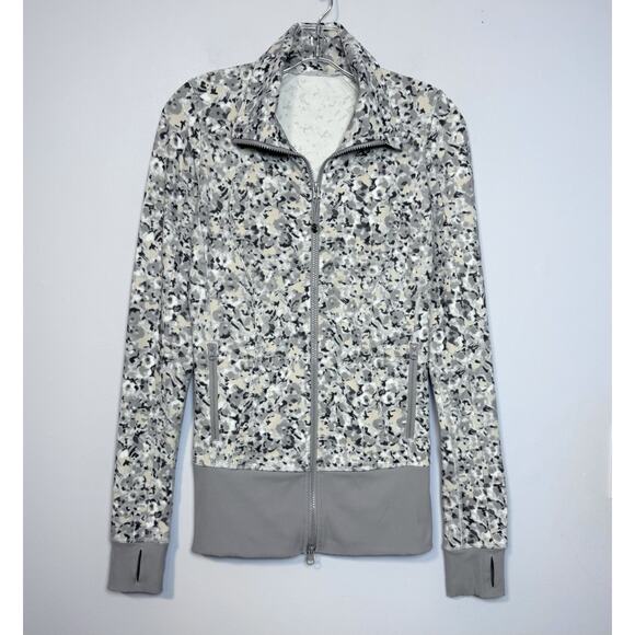 Lululemon sz 4 Nice Asana Jacket Not So Petite Fleur Silver Spoon Luon - Picture 14 of 16
